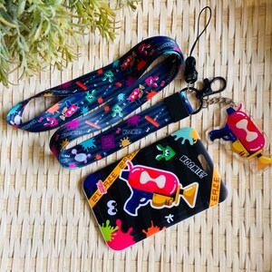 ID-badge met harde kaft en sleutelkoord • Splatoon Splattershot