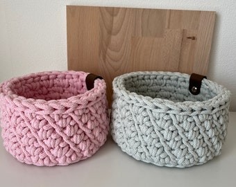 Modern crochet baskets made from recycled cotton - storage with style