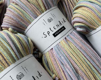 Splendid Flechtkordel 5mm |Makramee Garn aus recycelter Baumwolle |Baumwollgarn für Körbe, Taschen & DIY Projekte