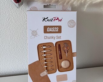 Häkelnadel-Set KnitPro OASIS chunky /Starter,  austauschbare Häkelnadeln mit Holzgriff 30981/30982