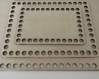 Rechteckiger Holzboden zum umhäkeln von Häkelkörbchen, Korbboden für dein DIY-Projekt