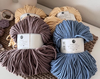 Bobbiny 100m JUNIOR 3mm Flechtkordel,  Baumwollgarn in verschiedenen Farben für Körbe und Taschen, Handarbeit, Bastelschnur