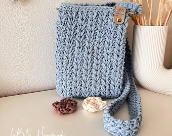 Funda para teléfono de algodón de ganchillo ⎮Bolso bandolera pequeño con correa desmontable ⎮Bolso de hombro para teléfono hecho a mano