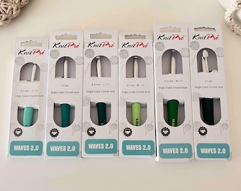 Häkelnadel Waves 2.0 von KnitPro⎮Ergonomische Softgriff Aluminium Häkelnadel bunt & handgelenkschonend für entspanntes Häkeln
