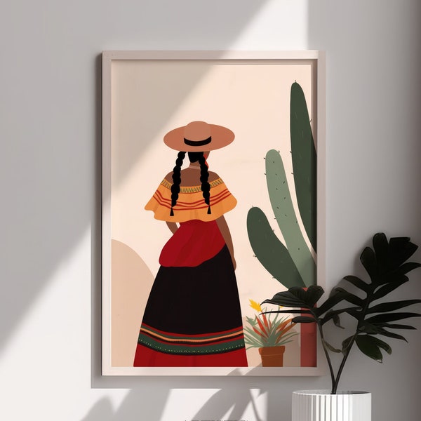 Mexican Wall Art | Digital Download Print | Mexican Art | Boho Wall Art | Latina Print | Mexican Decor | Mexico Printable | Mexico Poster