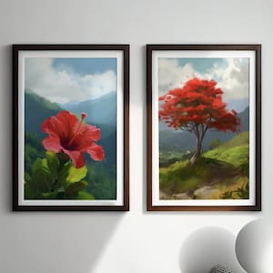 Set of 2 Puerto Rico Wall Art | Puerto Rico Art | Puerto Rico Painting |Digital Download Print | Puerto Rico Wall Decor | Puerto Rico Bundle