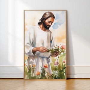 Jesus The Gardener Wall Art | Printable Christian Art | Jesus Print | Jesus Poster | Jesus painting | Christian Decor | Jesus Digital Art