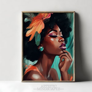 Black Girl Art | Printable Wall Art | Black Women Art Poster | Black People Wall Decor | Black Girl Wall Art | Digital Download |