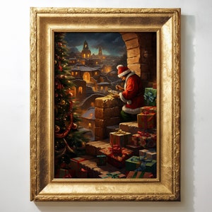 Impresión de arte navideño de Papá Noel mexicano, impresión de descarga digital, arte de pared imprimible de Navidad, decoración de pared mexicana, arte digital mexicano de invierno