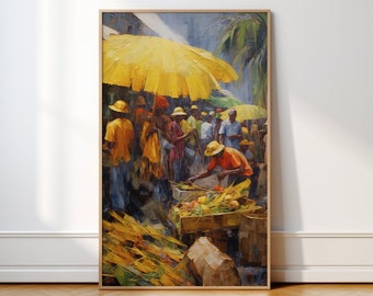 Amazing Vintage Haitian Painting Signed Pierre , Haiti Hand