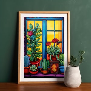 Mexican Botanical Wall Art | Printable Art | Mexican Culture Print | Mexican Painting | Latino Wall Art | Mexican Decor | Mexico Painting