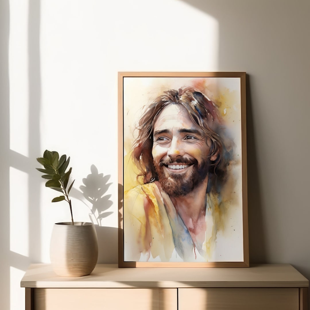 Jesus Wall Art Printable Art Jesus Portrait Jesus Poster Jesus Painting Bible Art Christian