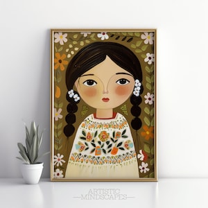 Mexican Wall Art | Boho Wall Art | Printable Art Poster | Mexican Culture Print | Mexican Folk Painting | Gift for Mexicans | Mexican Decor