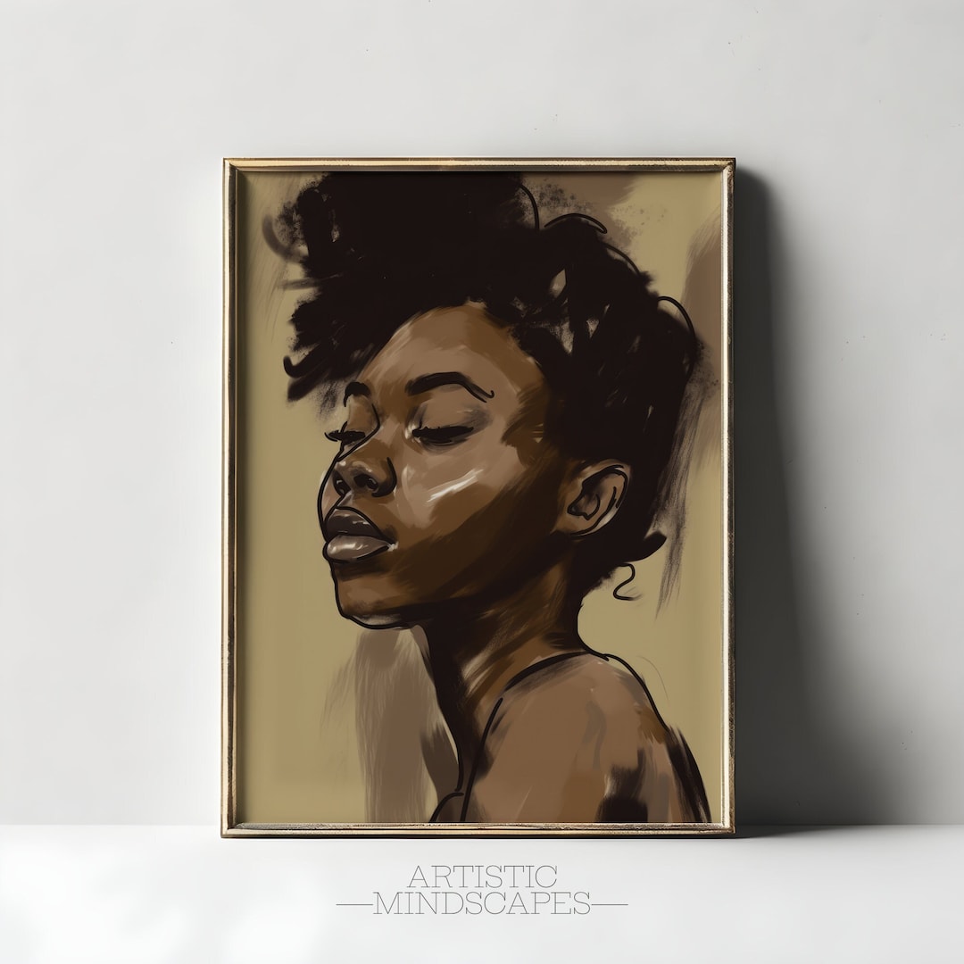 Printable Black Woman Art Black Girl Wall Art Black Art Decor African