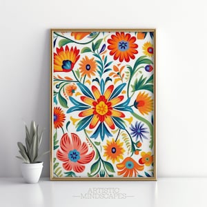 Mexican Pattern Wall Art | Printable Art | Mexican Culture Print | Mexican Painting | Latino Wall Art | Mexican Decor | Mexico Painting