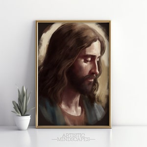 Jesus Wall Art | Printable Art | Jesus Print | Jesus Poster | Jesus painting | Bible Art | Christian Decor | Jesus Portrait | Digital Print