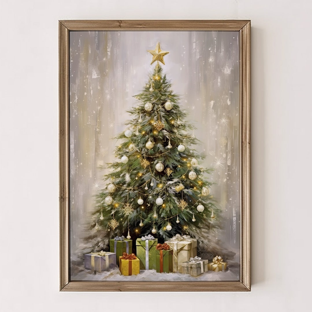 Christmas Tree Art Print, Digital Download Print, Christmas Printable