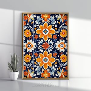 Mexican Talavera Wall Art | Printable Art | Mexican Culture Print | Mexican Painting | Talavera Art Print | Mexican Decor | Mexican Pattern