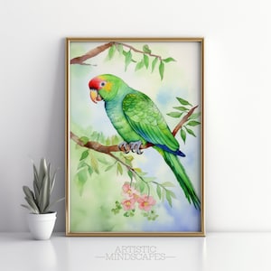 Puerto Rico Art | Printable Wall Art | Puerto Rico Print | Puerto Rican Parrot | Puerto Rico Wall Art | Tropical Bird Decor | Tropical Print