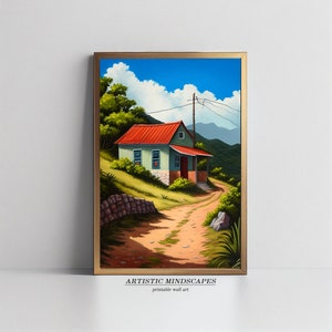 Printable Puerto Rican Painting | Puerto rico Art | Digital Download | Original print | Puerto Rican Gifts | Boricua Art | Puerto Rico Art