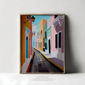 Puerto Rico Wall Art | Printable Digital Download | Old San Juan Oil Painting | Puerto Rican Decor | Puerto Rico | Instant Digital Download