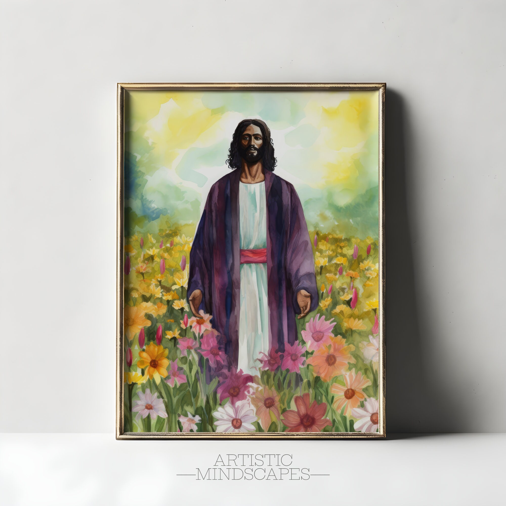 Black Jesus Wall Art Digital Download Christian Wall Art Etsy