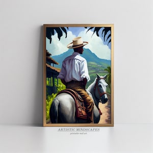 Puerto Rican Jibaro Printable Wall Art | Puerto Rican Decor | Puerto Rican Gifts | Wall Printable | Instant Digital Download | Boricua Art