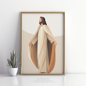 Minimalist Jesus Wall Art | Printable Art | Jesus Print | Jesus Poster | Jesus painting | Christian Decor | Boho Printable | Digital Print
