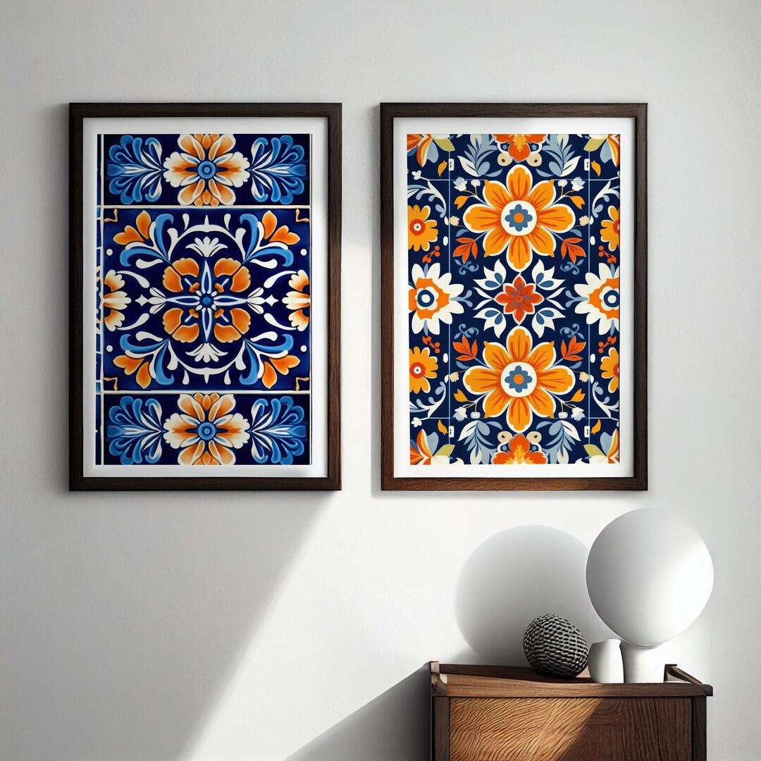 Set of 2 Mexico Wall Art Mexican Art Mexico Painting Digital Download Print Mexico Wall Decor