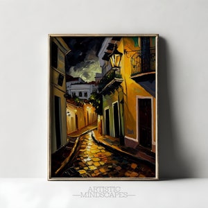 Puerto Rican Wall Art | Digital Download Instant Art | Old San Juan | Printable Wall Art | Oil Painting | Puerto Rico Decor | Boricua Art