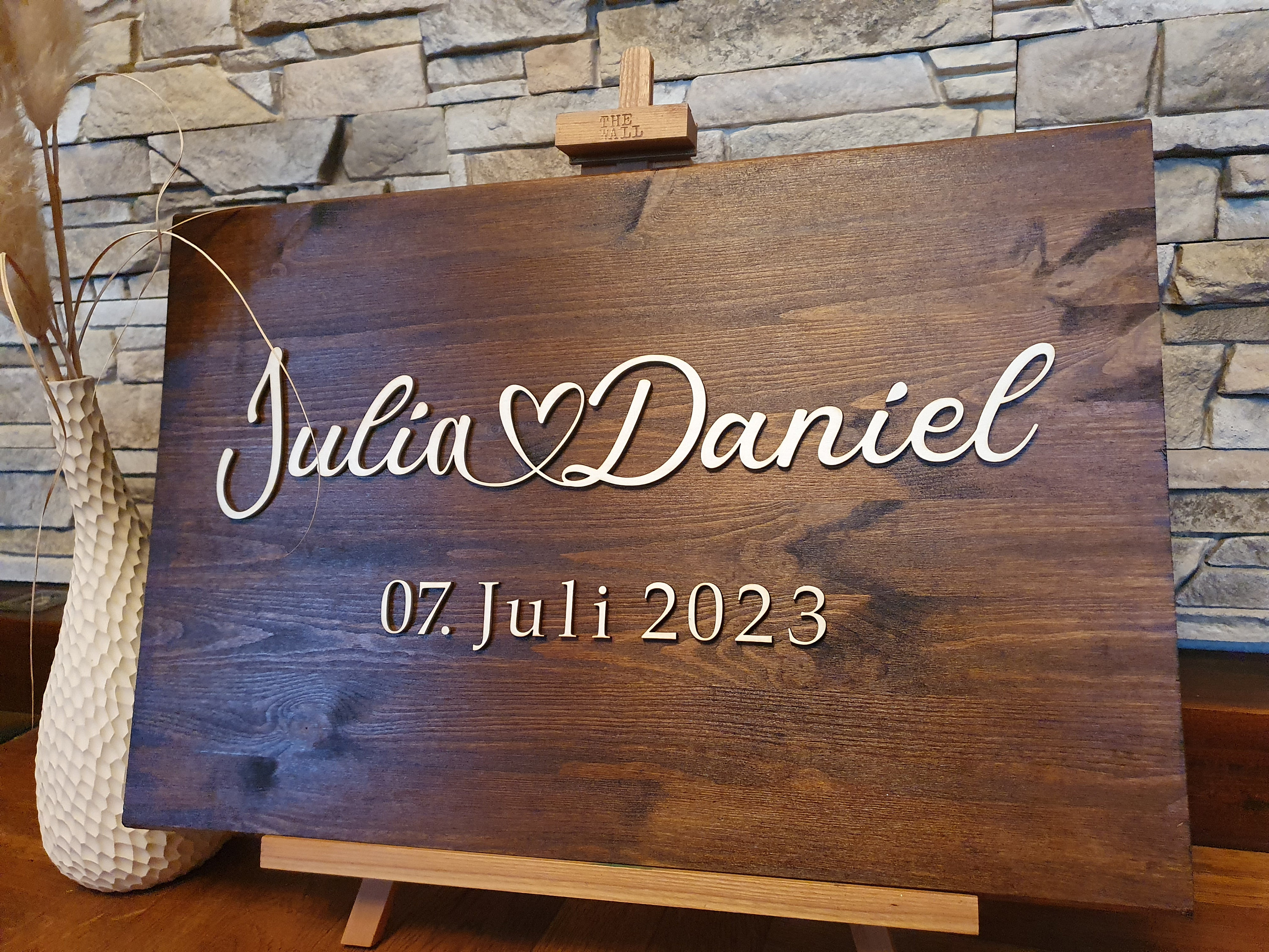 Hochzeitsschild Halter Metall - Verstellbar 127-173cm Mit 4 Lederriemen