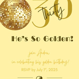 Golden Birthday Invitation