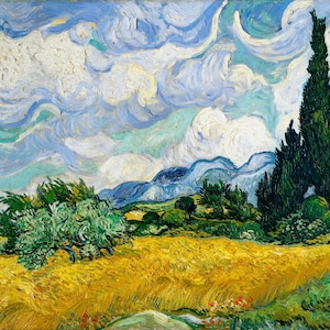 Vincent Van Gogh Wheat Field with Cypresses | digital download | classic oil painting | Instant Download van Gogh Print | Wall Decor |