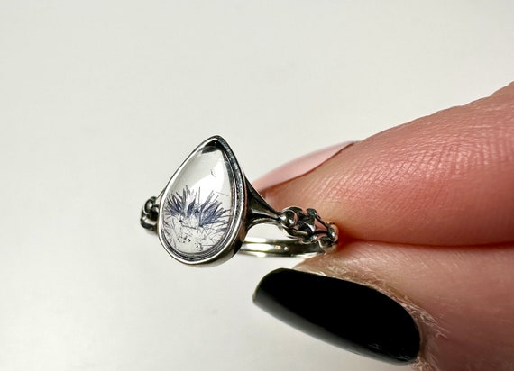 Polished Dumortierite Quartz Ring | Rare Blue Inc… - image 8