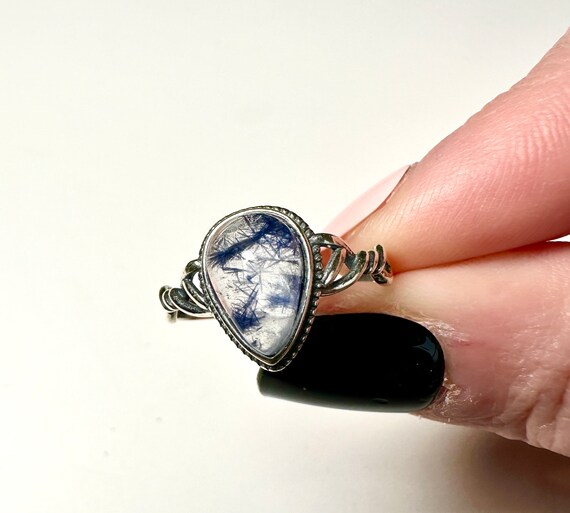 Polished Dumortierite Quartz Ring | Rare Blue Inc… - image 5