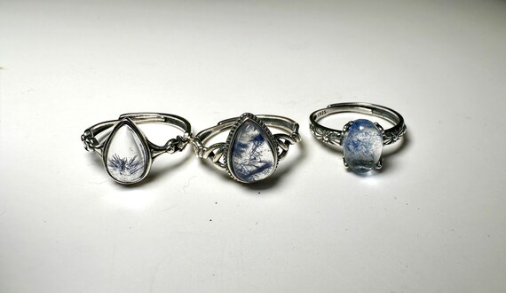 Polished Dumortierite Quartz Ring | Rare Blue Inc… - image 2