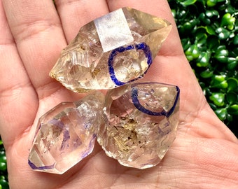 3 Pieces Herkimer Diamond Enhydro Free Forms |  | Fluid Inclusion | Bubble Quartz | Rare Crystals | Quartz Enhydro | Natural Crystals | Raw