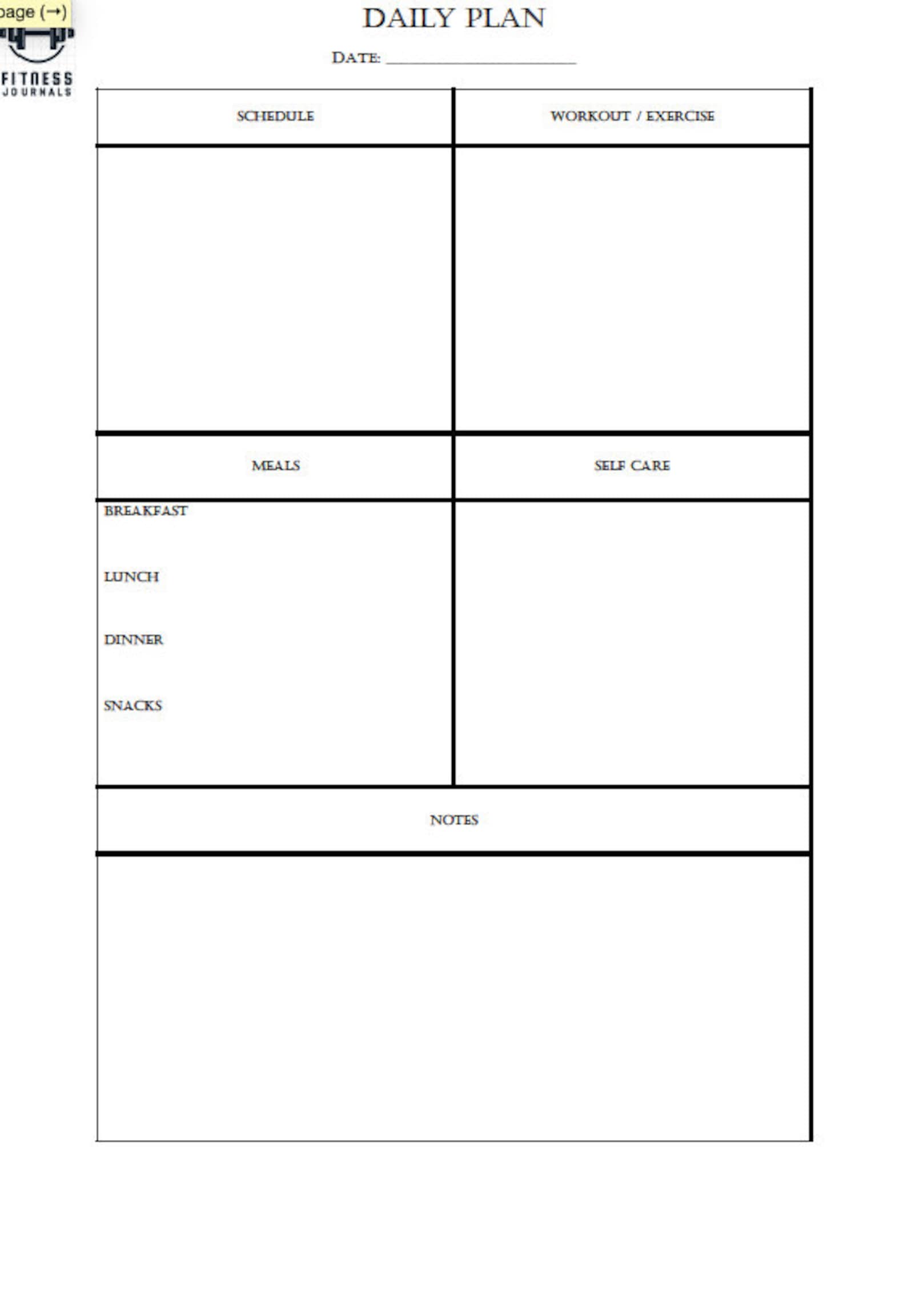 Printable [PRINTER FRIENDLY] [11 PAGE] A4 Workout Log / Fitness Diary ...
