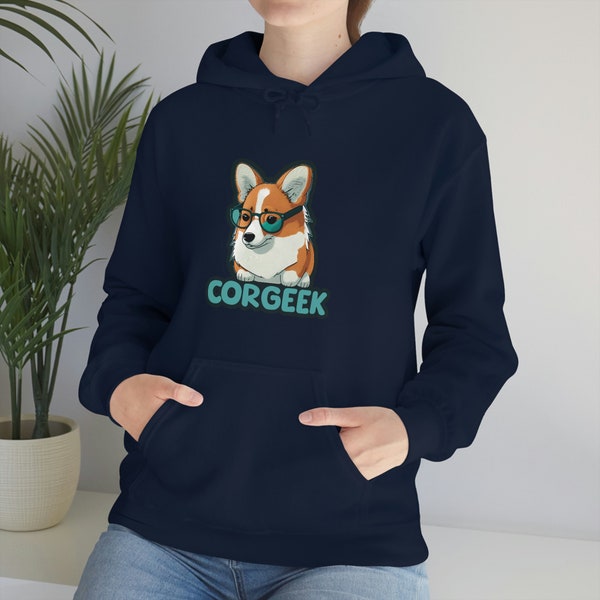 Corgeek - Corgi Hoodie Unisex | Damen | Herren, Kaputzenpullover, Pullover