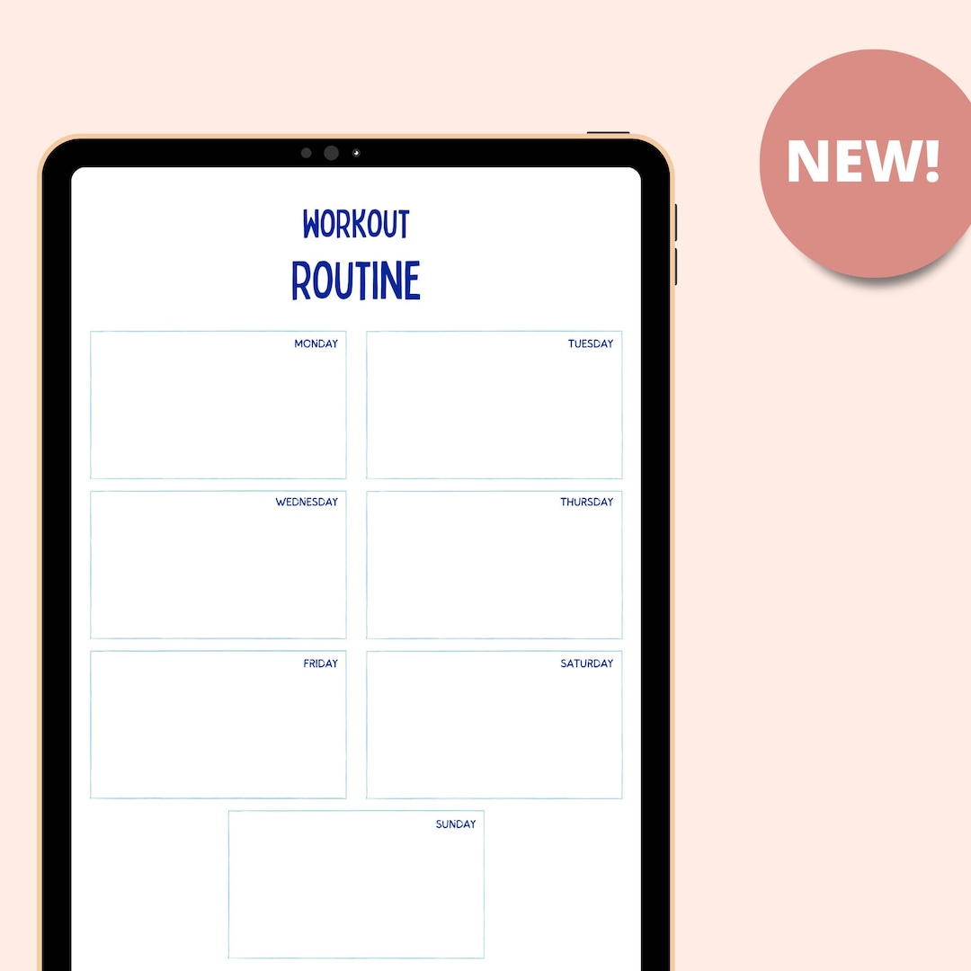 WORKOUT ROUTINE TRACKER, Digital Download, Fitness Journey, Goal