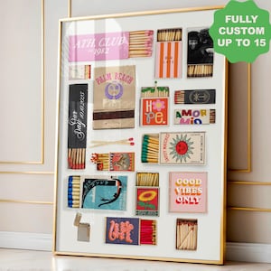 Custom Matchbook Art Print: Personalized Retro Matchbox Poster (Digital Download)