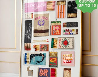 Custom Matchbook Art Print: Personalized Retro Matchbox Poster (Digital Download)