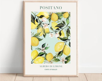 Limones Costa de Amalfi impresión cocina granja pared arte decoración / arte de la pared / impresiones digitales rosa limón árbol pared arte / lindo apartamento decoración