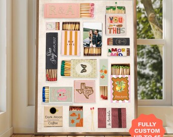Custom Matchbook Art Print | Personalized Retro Matchbox Poster (Digital Download)
