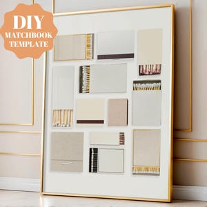 Matchbook Poster Template, Blank Matchbook Template, Blank Matchbook Digital Download, Custom Matchbook, DIY Matchbox, Rich Neutrals