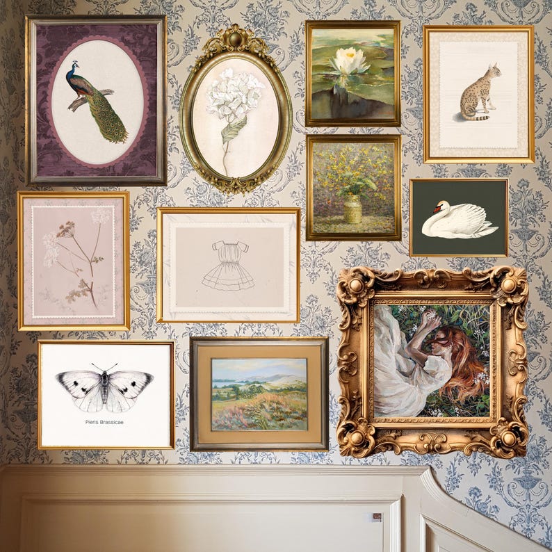 Vintage Nursery Prints Set: Retro Girl Room Gallery Wall (digital ...