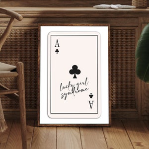 Lucky Girl Syndrome Print Trendy Wall Art Aesthetic Wall Art Prints Lucky You Trendy Printable Art Retro Print Preppy Wall Art Retro Decor
