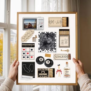 Matchbook Poster Template Custom Matchbox Print, Anniversary gift for boyfriend, Printable Gifts for him and her, Editable Collage, DIY