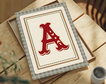 Custom Letter A, American Classic Wall Art, Print for Nursery, Old Money Style, Boy Room Decor, Printed Product