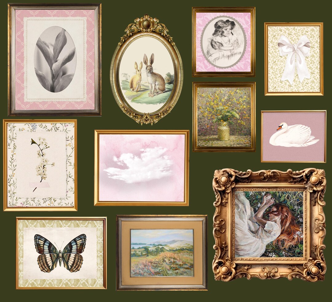 Vintage Nursery Prints Set: Retro Girl Room Gallery Wall (digital ...